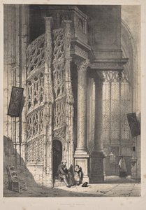 Architecture of the Middle Ages: Staircase, St. Maclou, Rouen by Joseph Nash