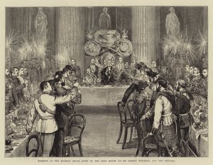 Banquet at the Mansion House given by the Lord Mayor to Sir Garnet Wolseley and the Officers by Joseph Nash