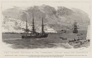 HMS Sultan, Escorted by the Temeraire, Leaving Malta for Portsmouth