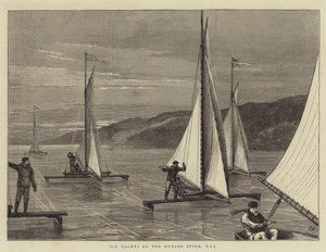 Ice Yachts on the Hudson River, USA