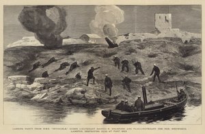 The Bombardment of Alexandria, Landing Party from HMS Invincible, under Lieutenant Barton R Bradford and Flag-Lieutenant the Honourable Hedworth Lambton destroying Guns at Fort Mex