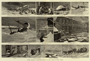 The Great Snowstorm, Gale, and High Tide by Joseph Nash