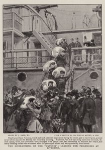 The Home-Coming of the Pavonia, landing the Passengers at Liverpool by Joseph Nash