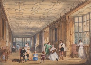 The Long Gallery, Haddon Hall, Derbyshire by Joseph Nash