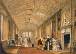 The Long Gallery at Lanhydrock, Cornwall by Joseph Nash