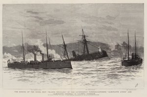 The Sinking of the Rebel Ship Blanco Encalada by the Government Torpedo-Catchers Almirante Lynch and Almirante Condell, in Caldera Harbour