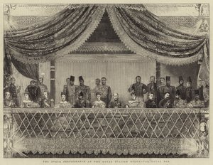 The State Performance at the Royal Italian Opera, the Royal Box (engraving) by Joseph Nash