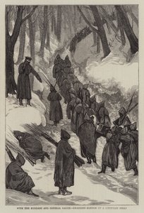 With the Russians and General Rauch, dragging Cannon up a Mountain Steep by Joseph Nash