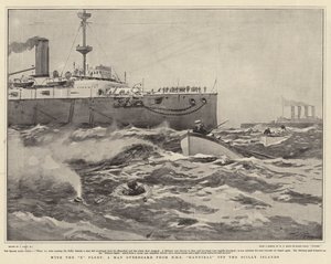 With the X Fleet, a Man Overboard from HMS Hannibal off the Scilly Islands by Joseph Nash