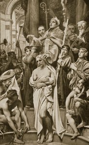 The Baptism of Clovis, Rheims, 496 AD, illustration from 