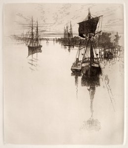 Below Chestnut Street Bridge, Philadelphia, 1884 by Joseph Pennell
