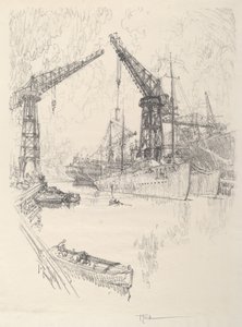 Building Destroyers by Joseph Pennell