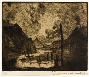 Coal—Abomination of Work, Mahanoy River by Joseph Pennell