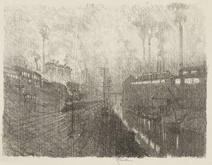 English War Work: Evening in the Munitions Country by Joseph Pennell