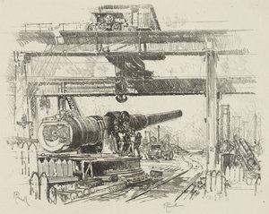 English War Work: Gun-Testing by Joseph Pennell