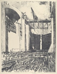Laying the Floor of Pedro Miguel Lock, 1912