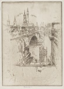 London Bridge Stairs by Joseph Pennell