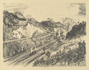 Looking Up the Cut from Bas Opispo by Joseph Pennell