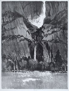 Lower Falls, Yosemite by Joseph Pennell