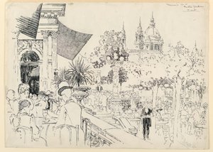 Music in a Public Garden by Joseph Pennell