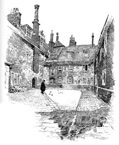 Old Charterhouse: In Washhouse Court by Joseph Pennell