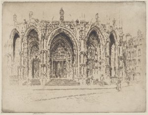 Porch of San Maclou, Rouen by Joseph Pennell