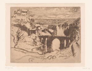 Puente de Alcántara in Toledo by Joseph Pennell