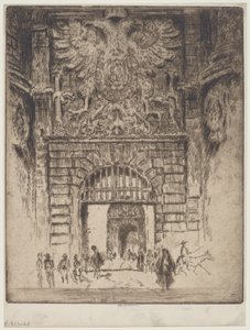 Puerta Visagara, Gate of Madrid, Toledo by Joseph Pennell