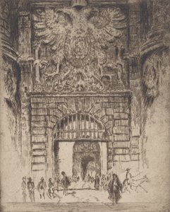 Puerta Visagara, Gate of Madrid, Toledo by Joseph Pennell