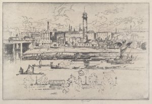 Shot Tower between the Bridges by Joseph Pennell