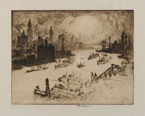 Sunset from Williamsburg Bridge, 1915