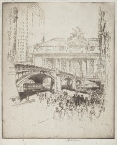 The Approach to the Grand Central, New York by Joseph Pennell