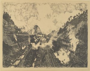 The Cut. Looking Toward Ancon Hill by Joseph Pennell