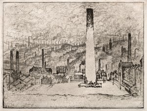 The Great Chimney, Bradford by Joseph Pennell