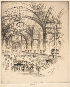 The Hall of Iron, Pennsylvania Station, New York by Joseph Pennell