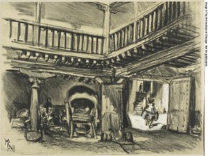 The Inn of Cervantes, Toledo by Joseph Pennell