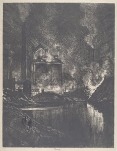The Lake of Fire, Charleroi by Joseph Pennell