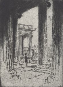 The Portico, British Museum, 1905 by Joseph Pennell