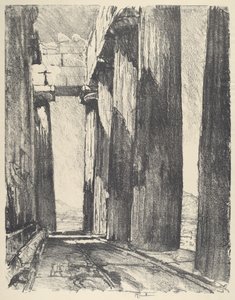 The Portico of the Parthenon, 1913 by Joseph Pennell