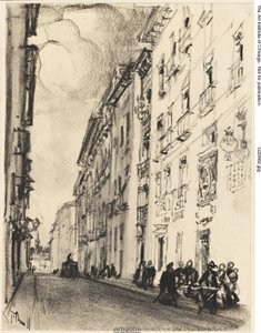 The Street of Cervantes and Lope de Vega, Madrid by Joseph Pennell