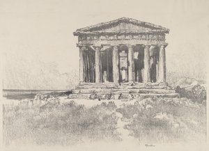 The Temple by the Sea, Temple of Concord, Girgenti by Joseph Pennell
