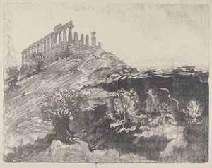 The Temple of Concord on the Wall, Girgenti by Joseph Pennell