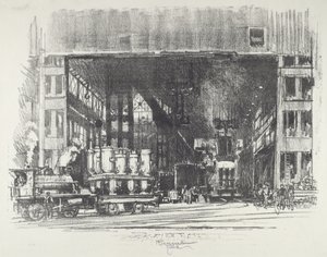 The Urns, Casting Big Shells by Joseph Pennell