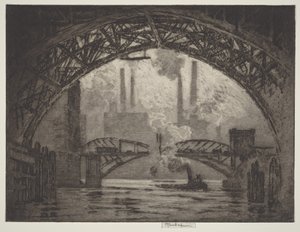 Under the Bridges, Chicago by Joseph Pennell