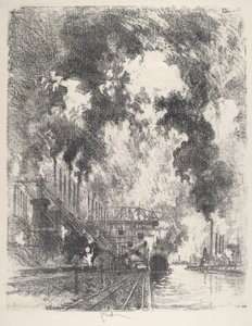 Unloading Ore by Joseph Pennell