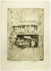 Westminster Bridge Station by Joseph Pennell