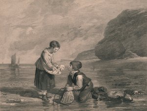 Young Shrimp Catchers, early 19th century by Joseph Phelps