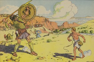 David and Goliath by Joseph Porphyre Pinchon