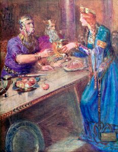 Giving to Each Warrior Wine from the Golden Cup by Joseph Ratcliffe (after) Skelton