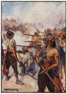 Sack of Panama by Henry Morgan by Joseph Ratcliffe (after) Skelton